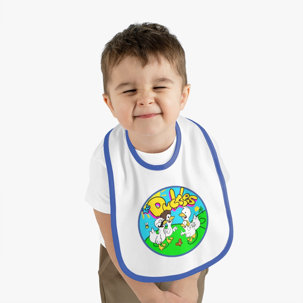 The Duckles™ Baby Contrast Trim Jersey Bib
