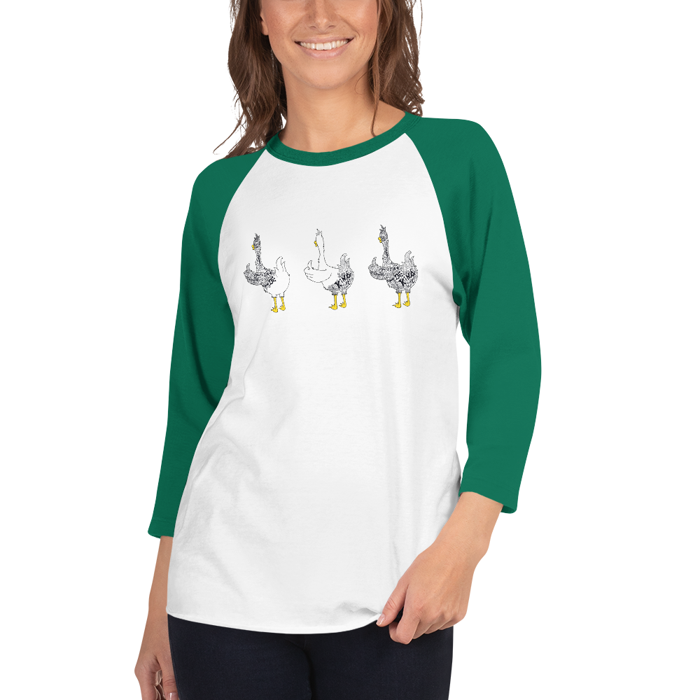 Be Kind Duck Butt 3/4 sleeve raglan shirt