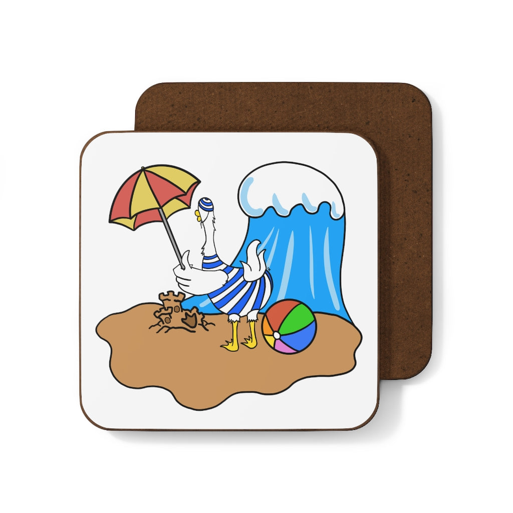 Beach Duck Butt™ Hardboard Back Coaster