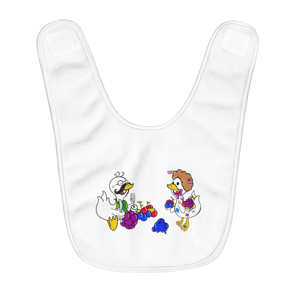 Duane and Debbie Duckle Fleece Baby Bib