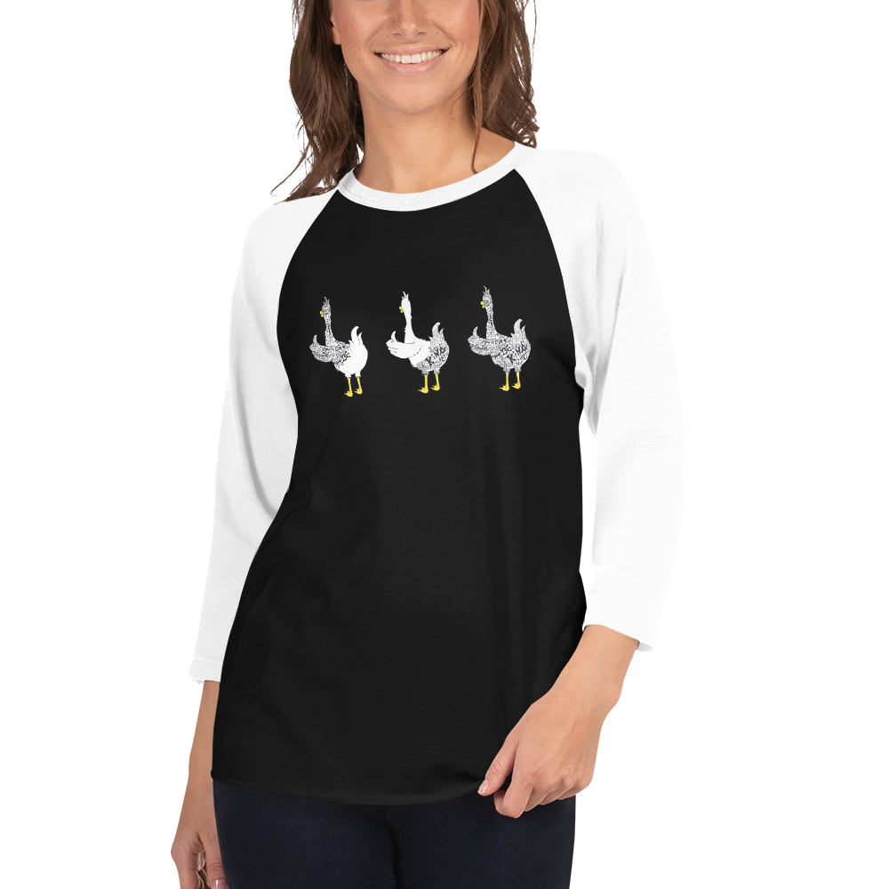 Be Kind Duck Butt 3/4 sleeve raglan shirt