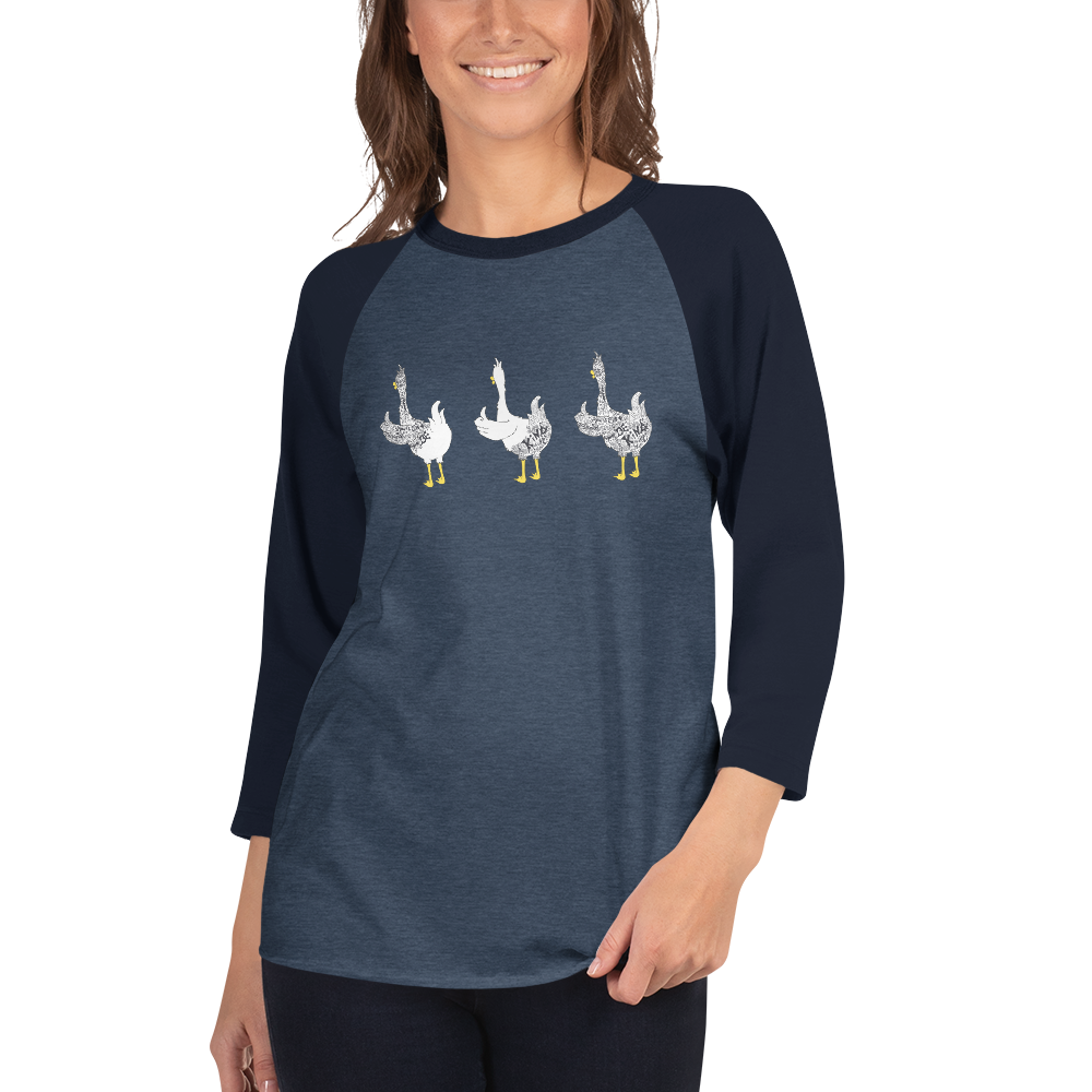 Be Kind Duck Butt 3/4 sleeve raglan shirt